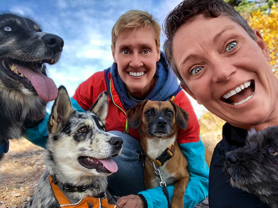 holly and lisa with dogs