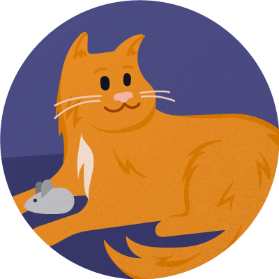 cat sitting badge
